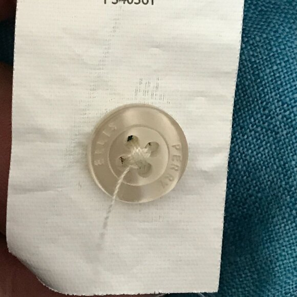 Perry Ellis 100% Linen Shirt Men 5XLT Blue Button Up Short Sleeve Collared 17524 - Picture 11 of 11